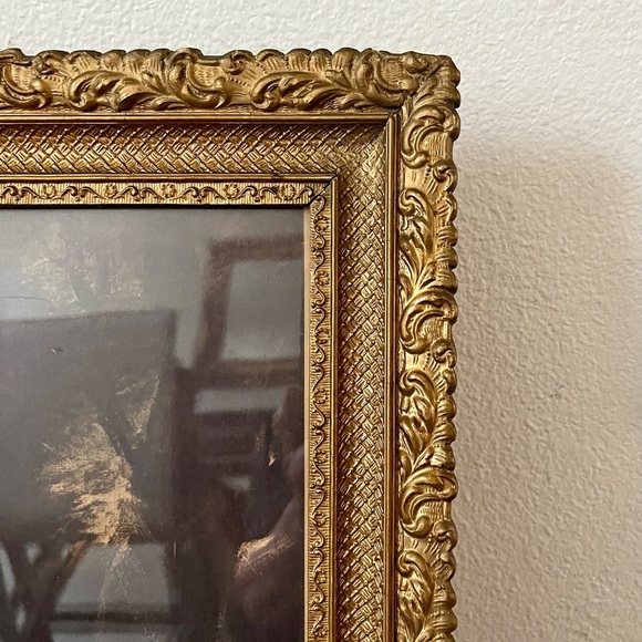 Vintage Gold Framed Child and Dog Art Print 16/20 Inch - Picture 9 of 10